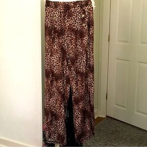 Robert Louis Leopard Print Wide Leg Pants 1X